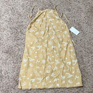 A New Day Tan Dress with White Floral Pattern